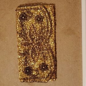 Vintage gold beaded clutch